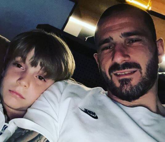 Matteo Bonucci with his father Leonardo Bonucci.
